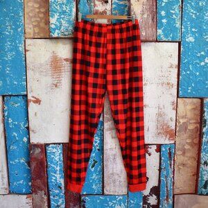 Unisex Loncoco Pajama Pants Christmas Checker Lounge XLARGE Red/Black